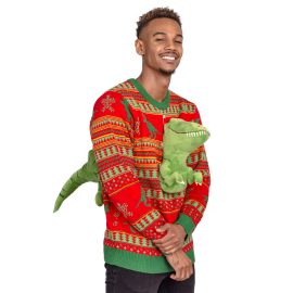 3D T-Rex Ugly Christmas Sweater